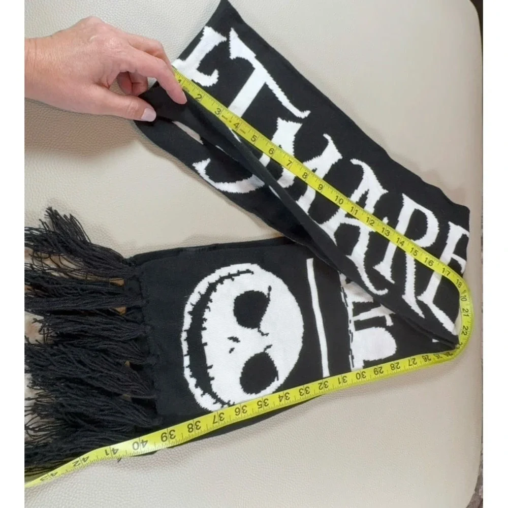 Nightmare Before Christmas Jack Skellington Zero Graveyard Scene Fringe Scarf
